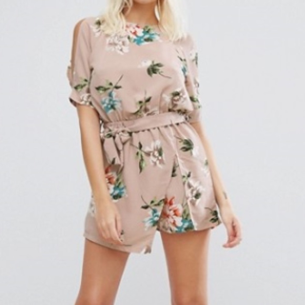 Floral cream romper